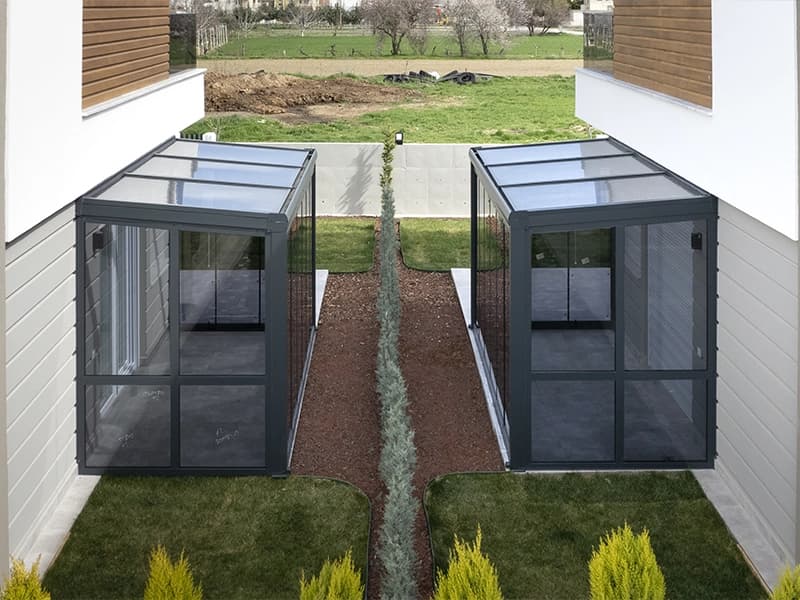 Retractable Glass louver